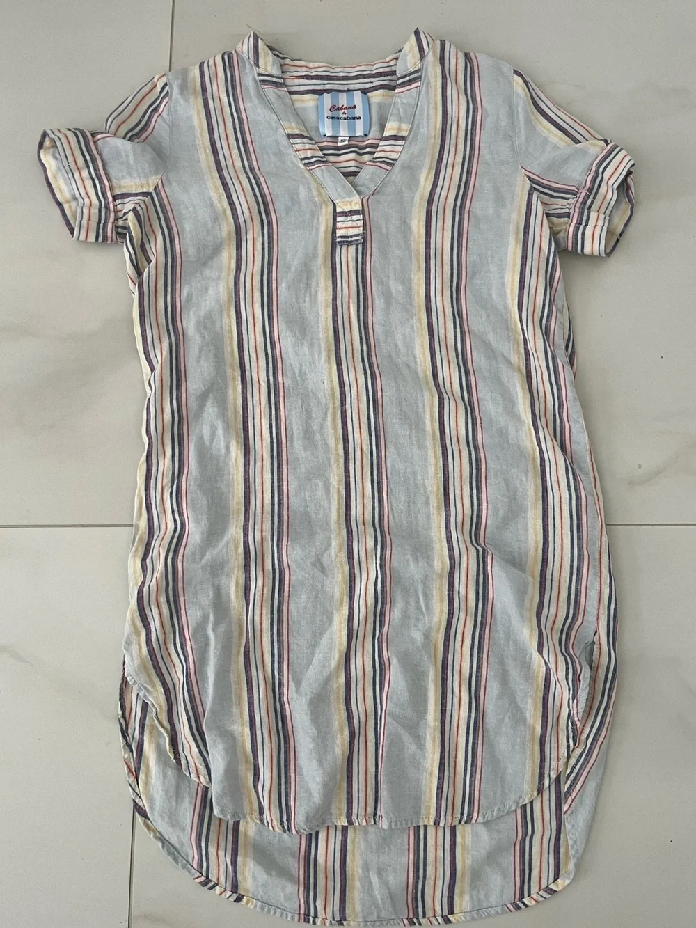 Cabana by casa cabana Women's Multicolor Stripe Beach Cover-Up Tunic - XS